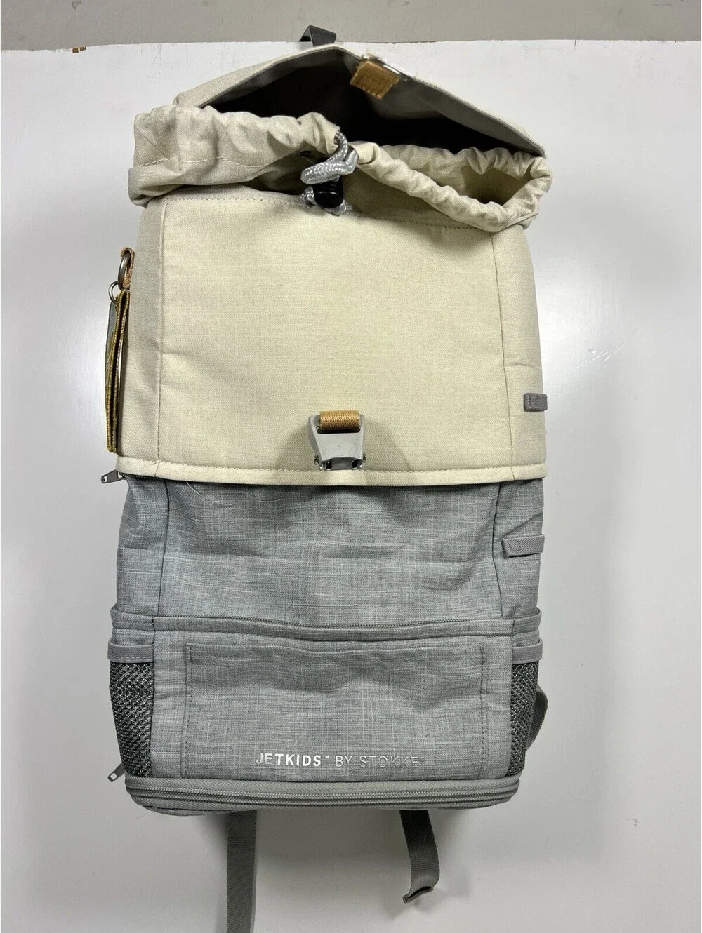 JetKids By Stokke Crew Backpack Gray And Tan Expandable Clean